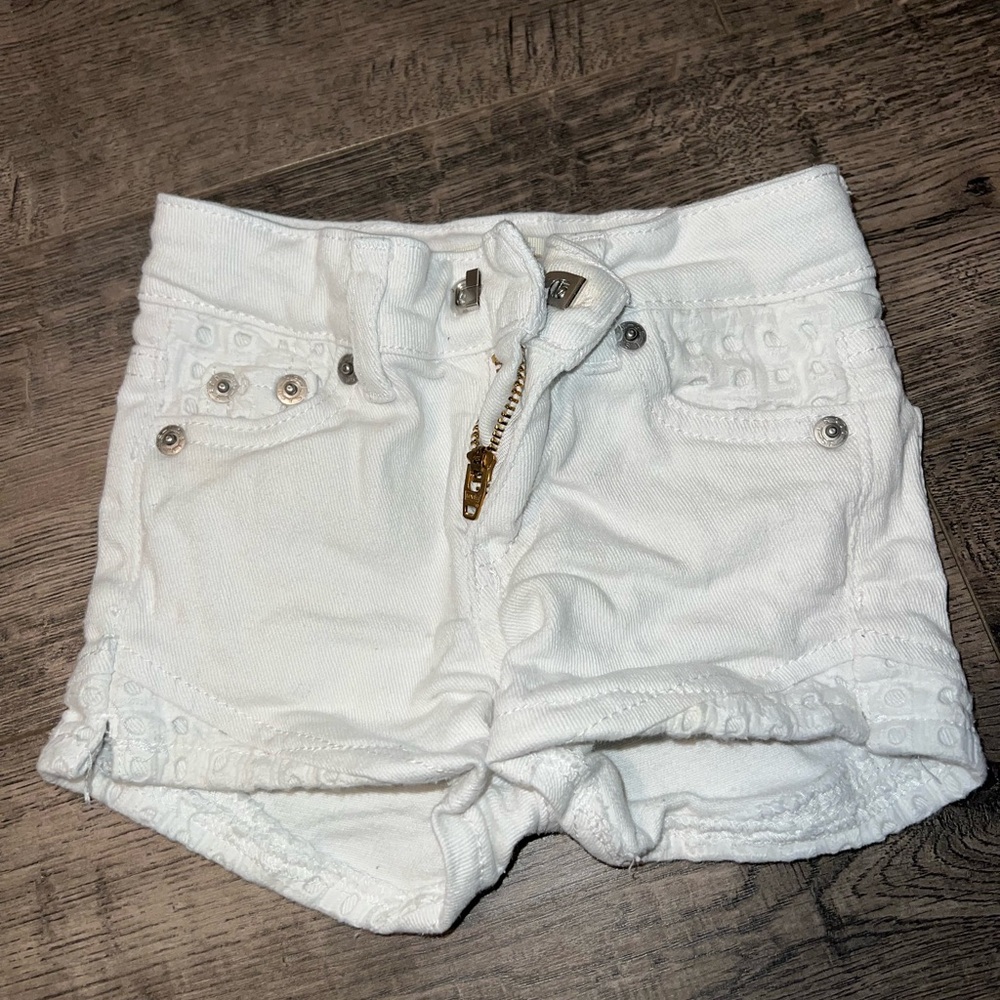 Toddler Girl Levi's - White Distressed Jean Shorts